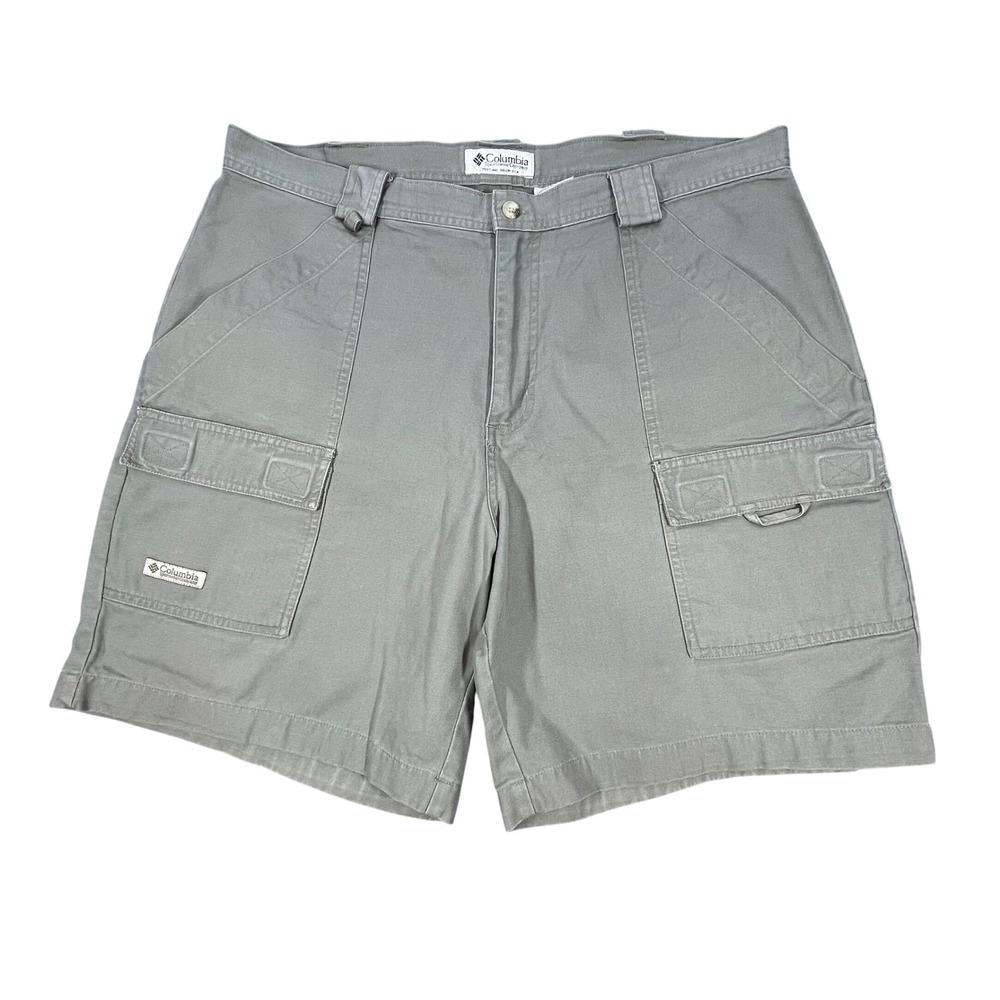Columbia Gray Cotton Canvas Cargo Shorts Mens 38